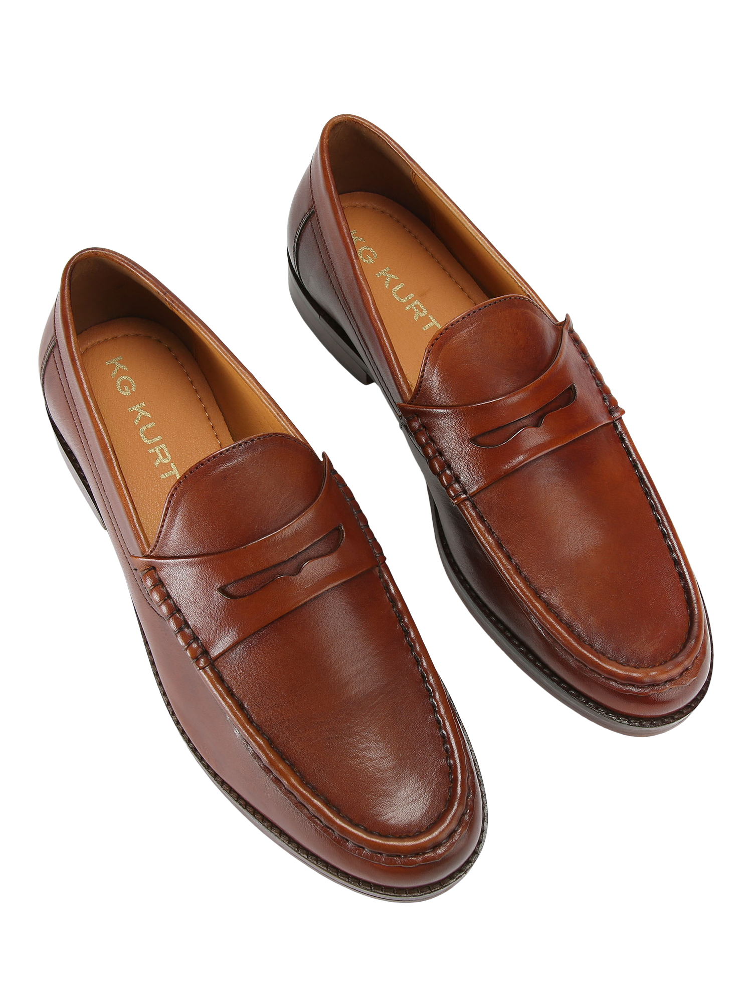 Product image 3 of 4, which shows KG Kurt Geiger Francis Leather Loafers, Tan, 6