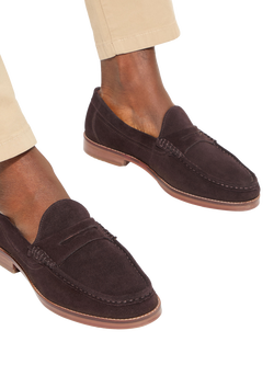 KG Kurt Geiger Francis Leather Slip On Loafers, Brown - view 2, Brown Mid