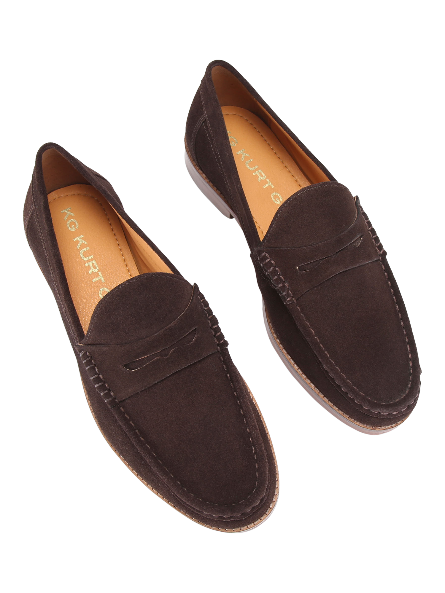 Product image 3 of 5, which shows KG Kurt Geiger Francis Leather Slip On Loafers, Brown, 6