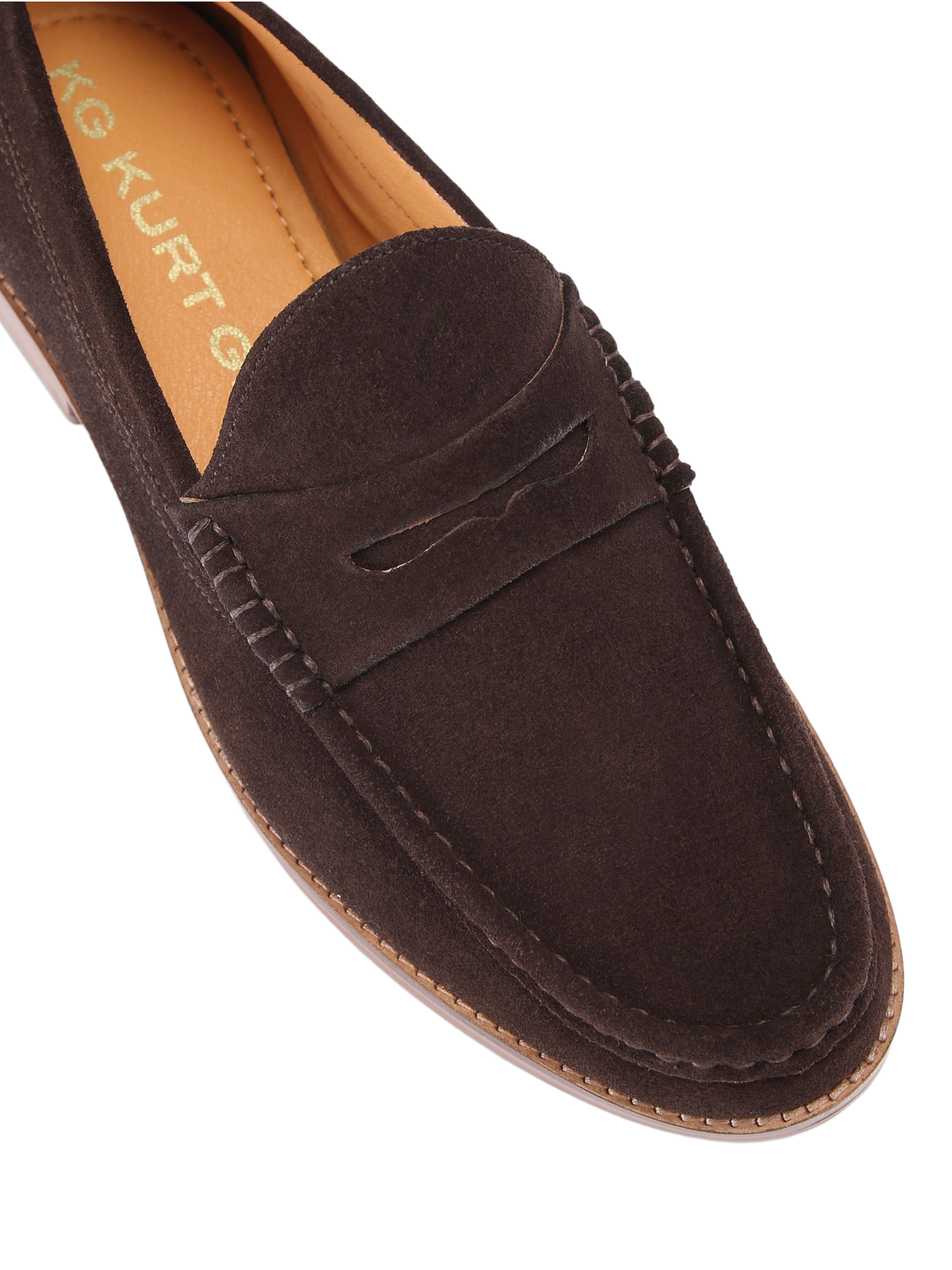 Product image 5 of 5, which shows KG Kurt Geiger Francis Leather Slip On Loafers, Brown, 6