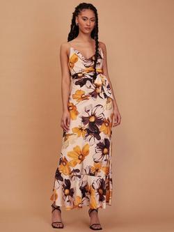 Rewritten Pollenca Cowl Neck Floral Print Maxi Dress, Multi, Multi