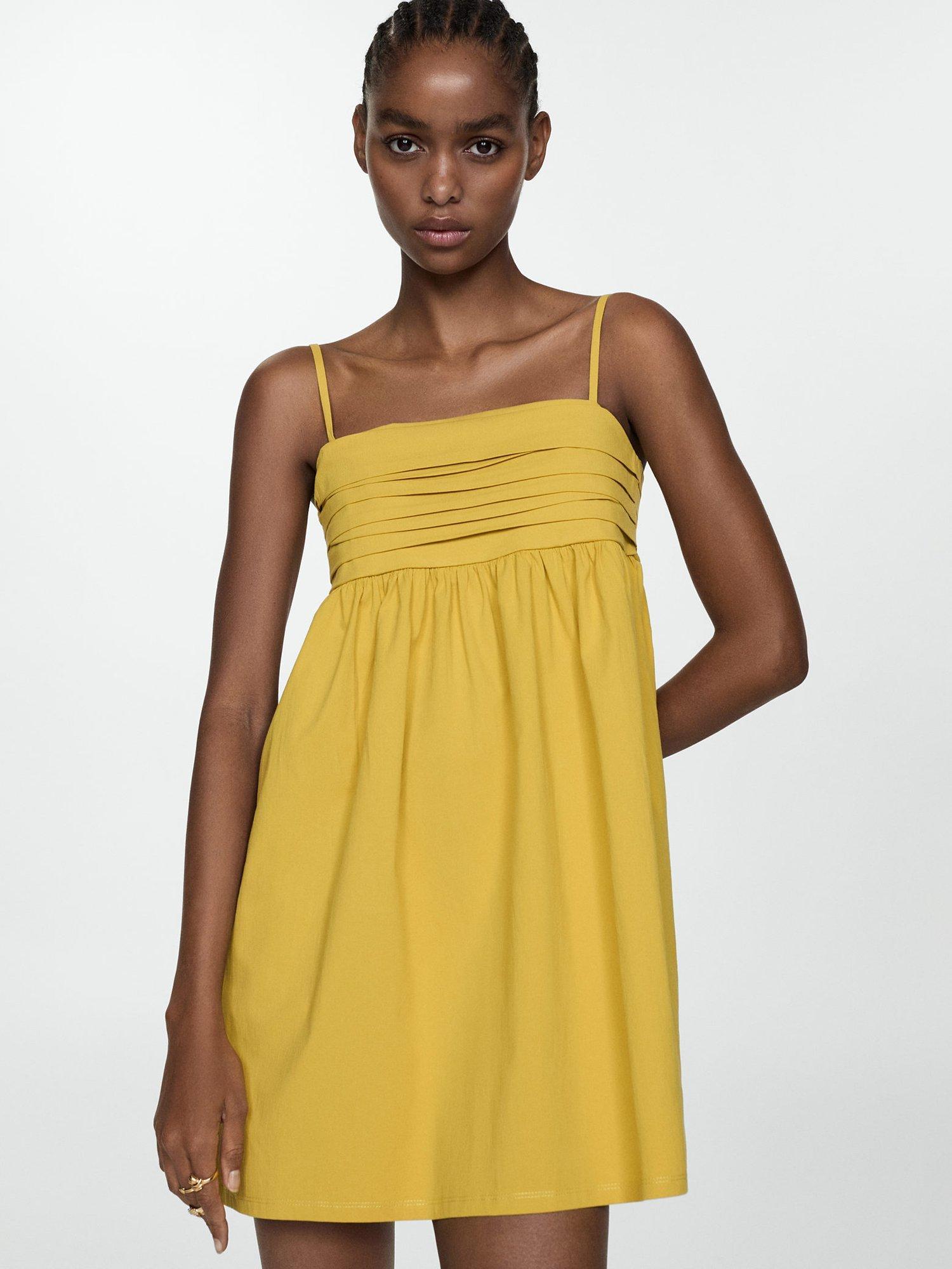 Mango Ziti Mini Dress, Yellow
