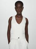 Mango Max Linen Blend Waistcoat, White