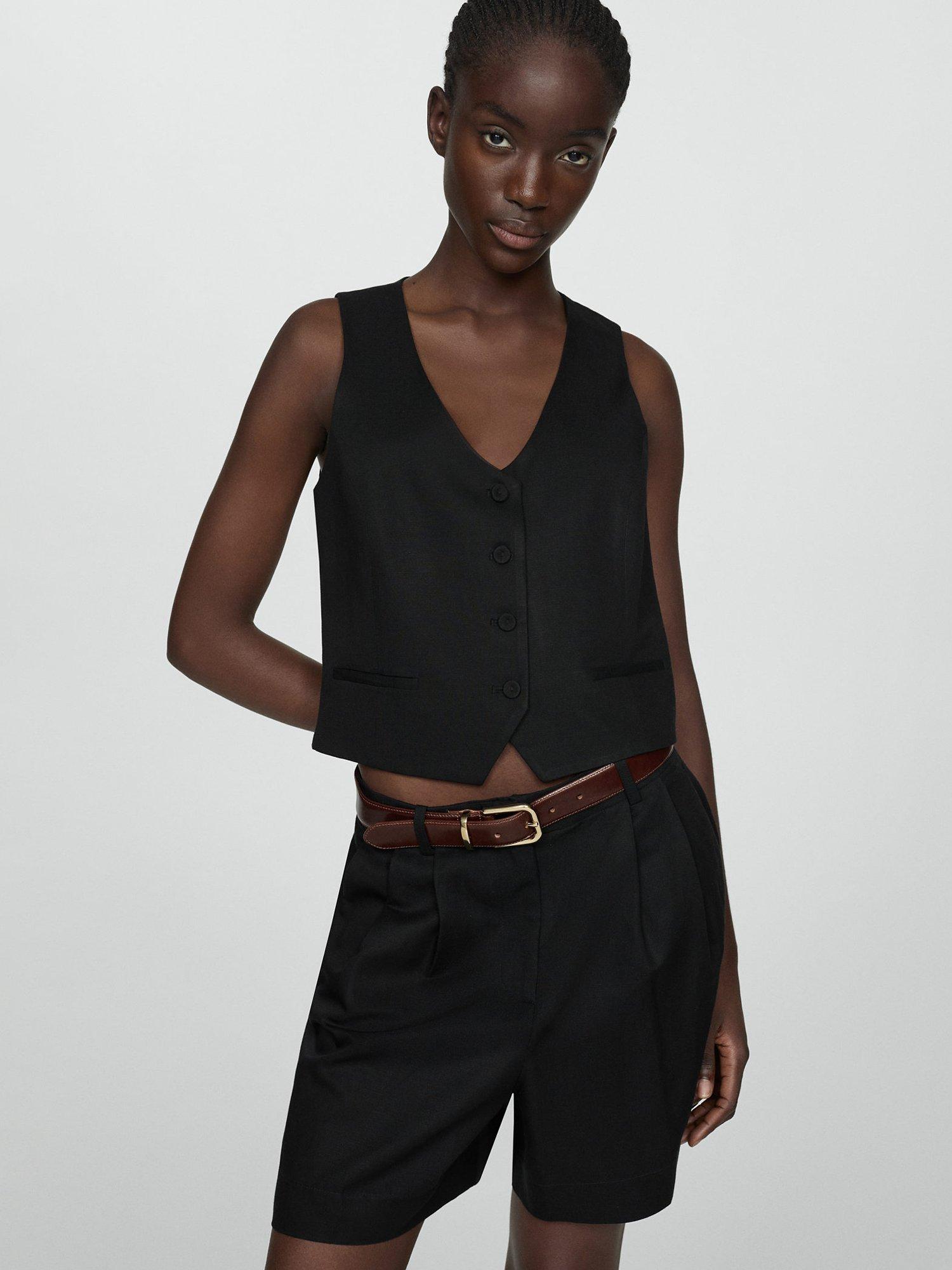 Mango Max Waistcoat, Black