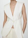 Mango Peach Padded Shoulder Waistcoat, White