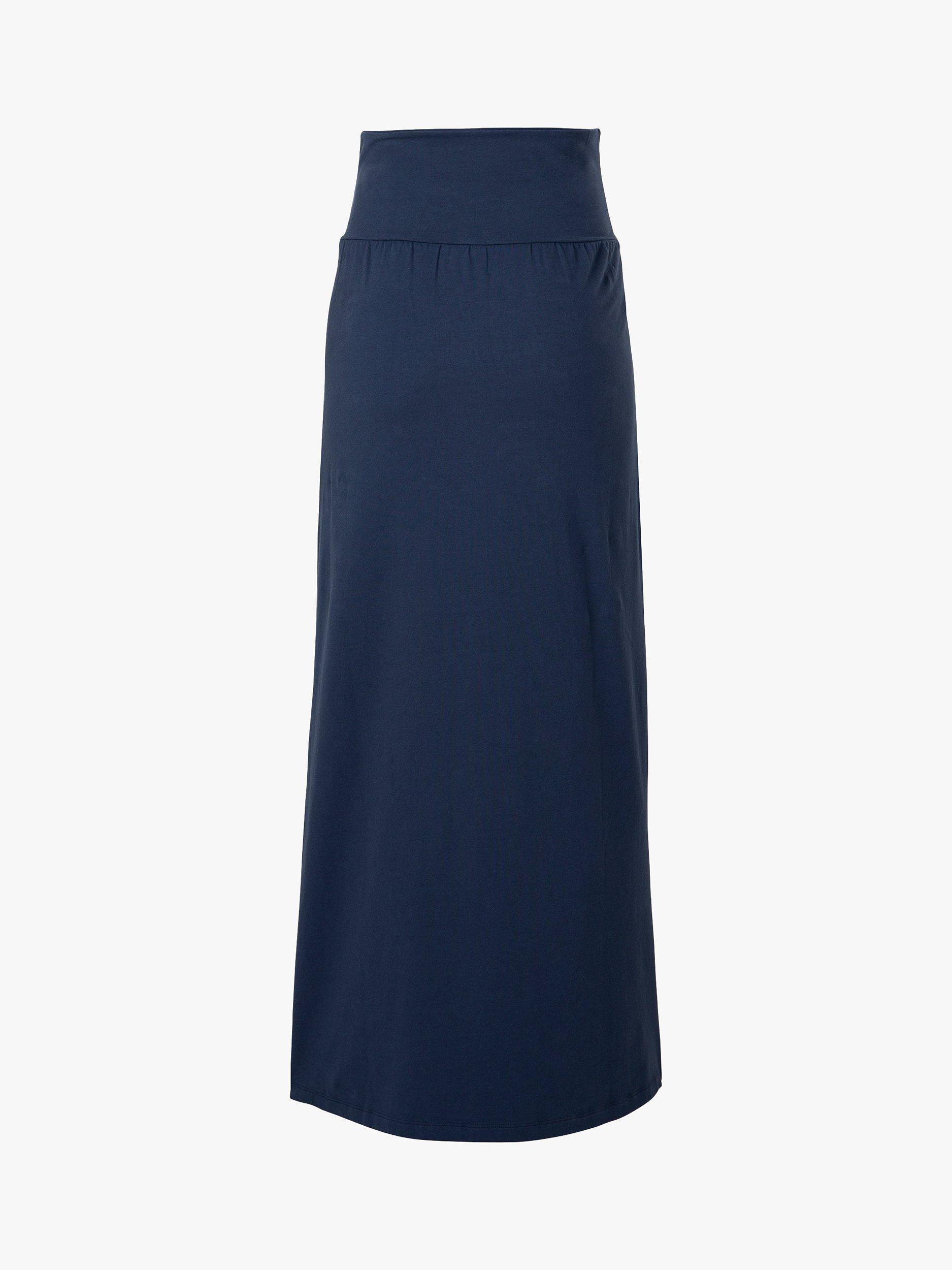 Product image 3 of 4, which shows Frugi Favourite Organic Cotton Blend Maxi Maternity Skirt, Indigo, 12