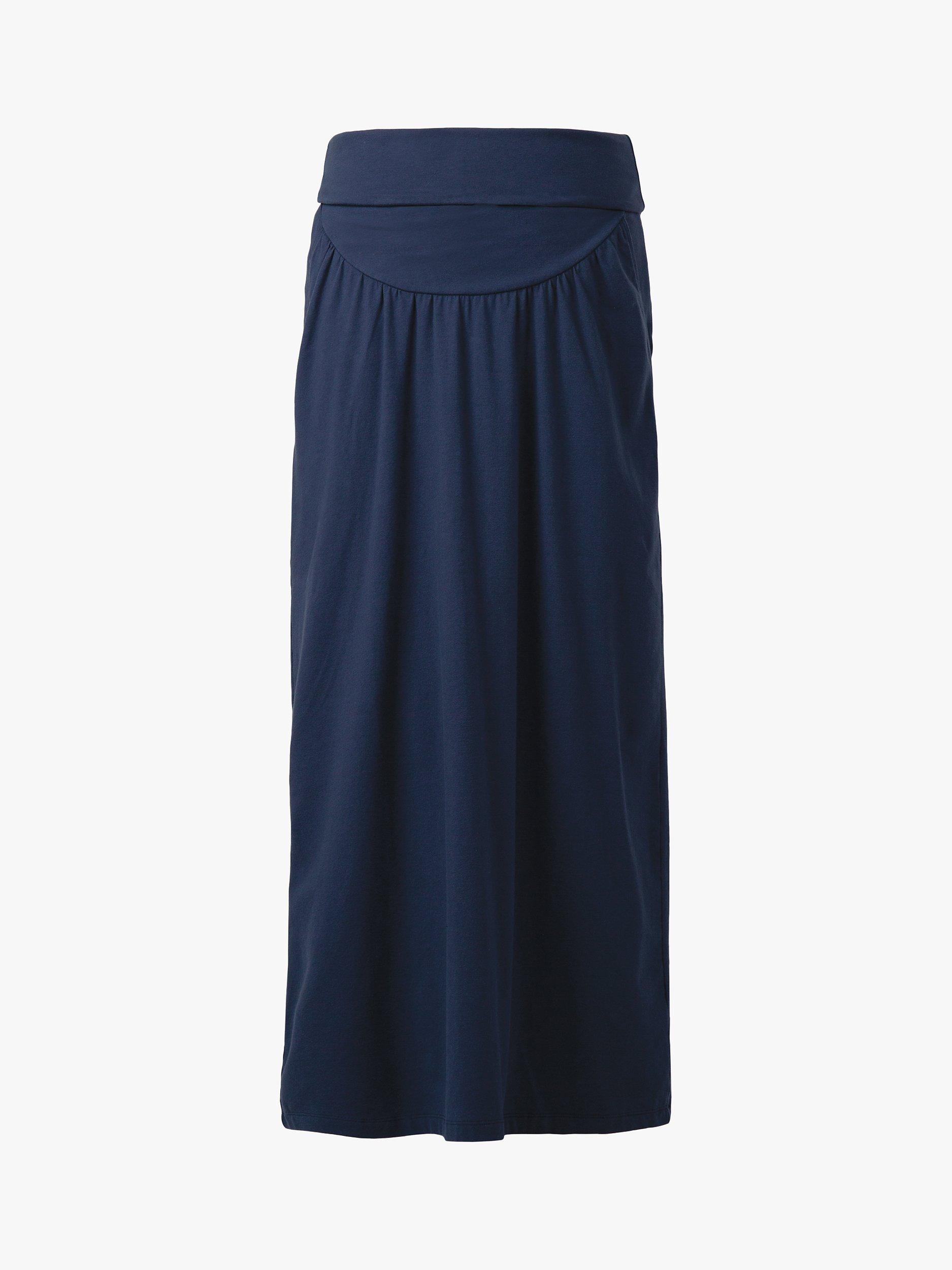Product image 4 of 4, which shows Frugi Favourite Organic Cotton Blend Maxi Maternity Skirt, Indigo, 12