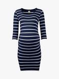 Frugi Erin Breton Stripe Maternity Dress, Indigo