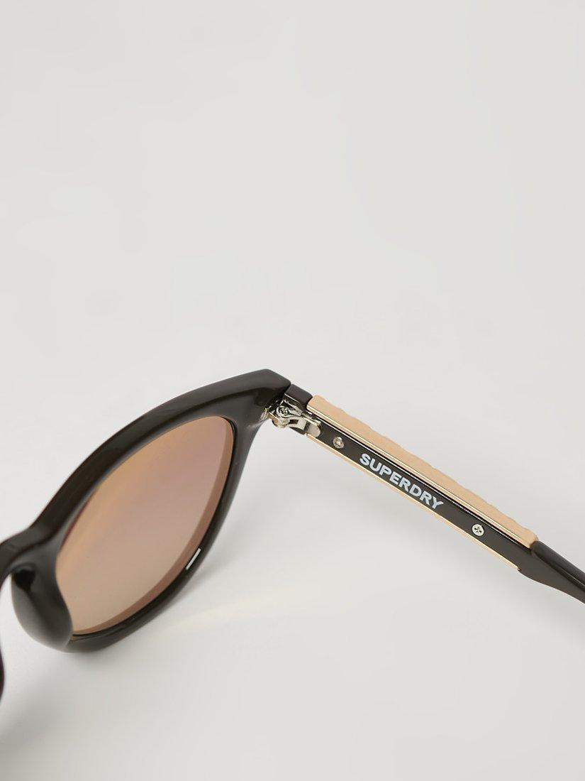 Product image 2 of 5, which shows Superdry Women's SDR Keyhole Round Sunglasses, Dark Brown/Pink Fade