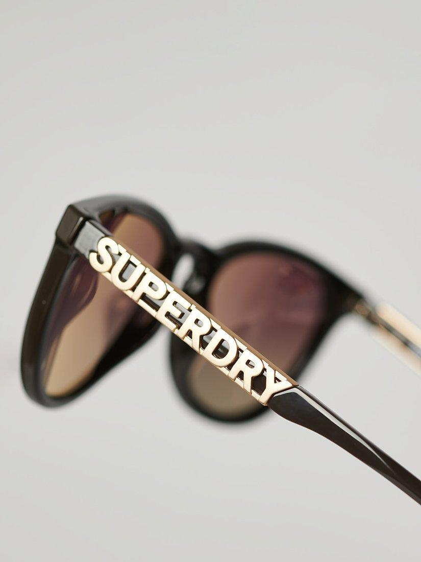 Product image 3 of 5, which shows Superdry Women's SDR Keyhole Round Sunglasses, Dark Brown/Pink Fade
