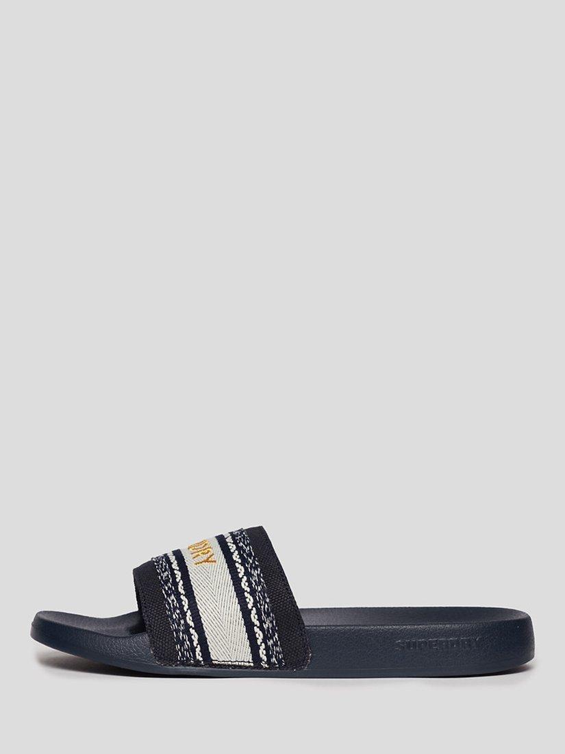 Superdry Vegan Webbing Pool Sliders, Truest Navy, 3-4