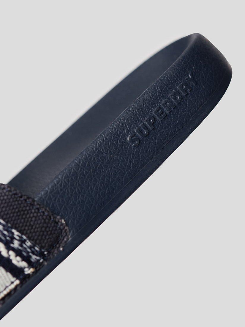 Product image 4 of 4, which shows Superdry Vegan Webbing Pool Sliders, Truest Navy, 3-4
