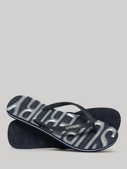 Superdry Vintage Vegan Flip Flops - view 2, Navy/Silver