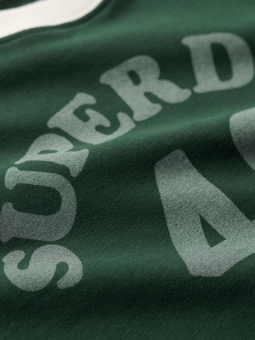 Product image 6 of 6, which shows Superdry Athletic Graphic Ringer T-Shirt, Enamel Green, 8