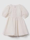 Reiss Kids' Lola Metallic Polka Dot Dress, Ivory