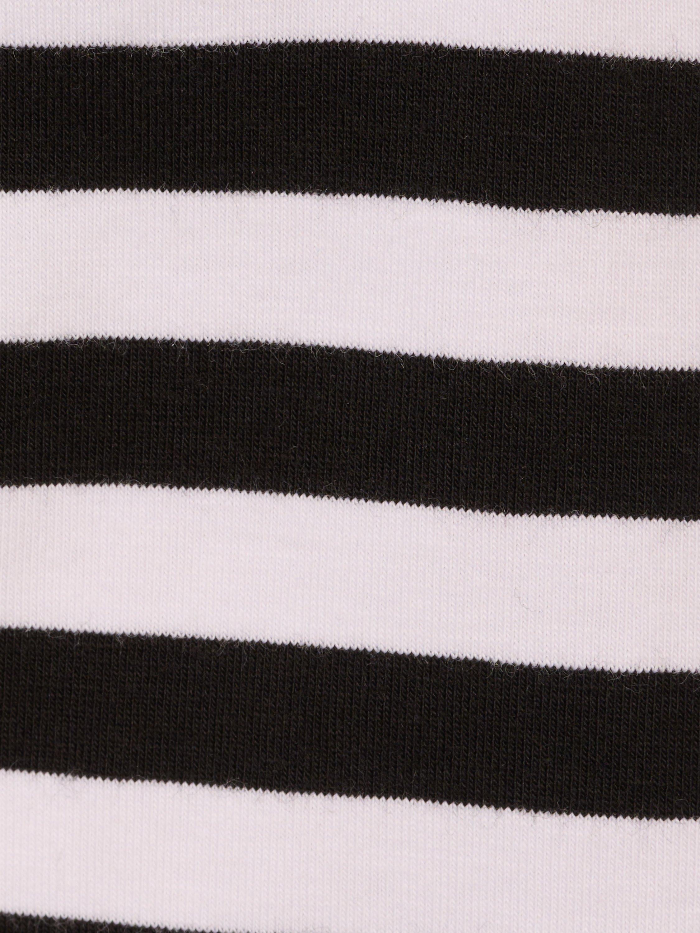 Product image 7 of 7, which shows Adrianna Papell Stripe Cropped Polo Shirt, Ivory/Black, L