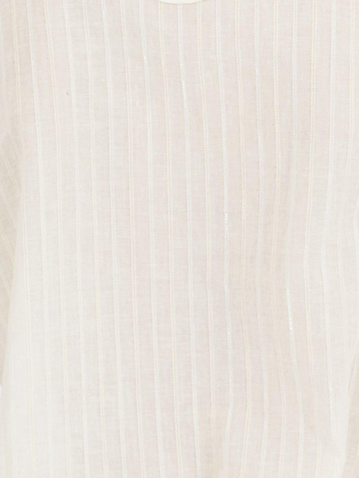 Product image 6 of 6, which shows Traffic People Falls Frill Textured Stripe Shirt, Cream, XS