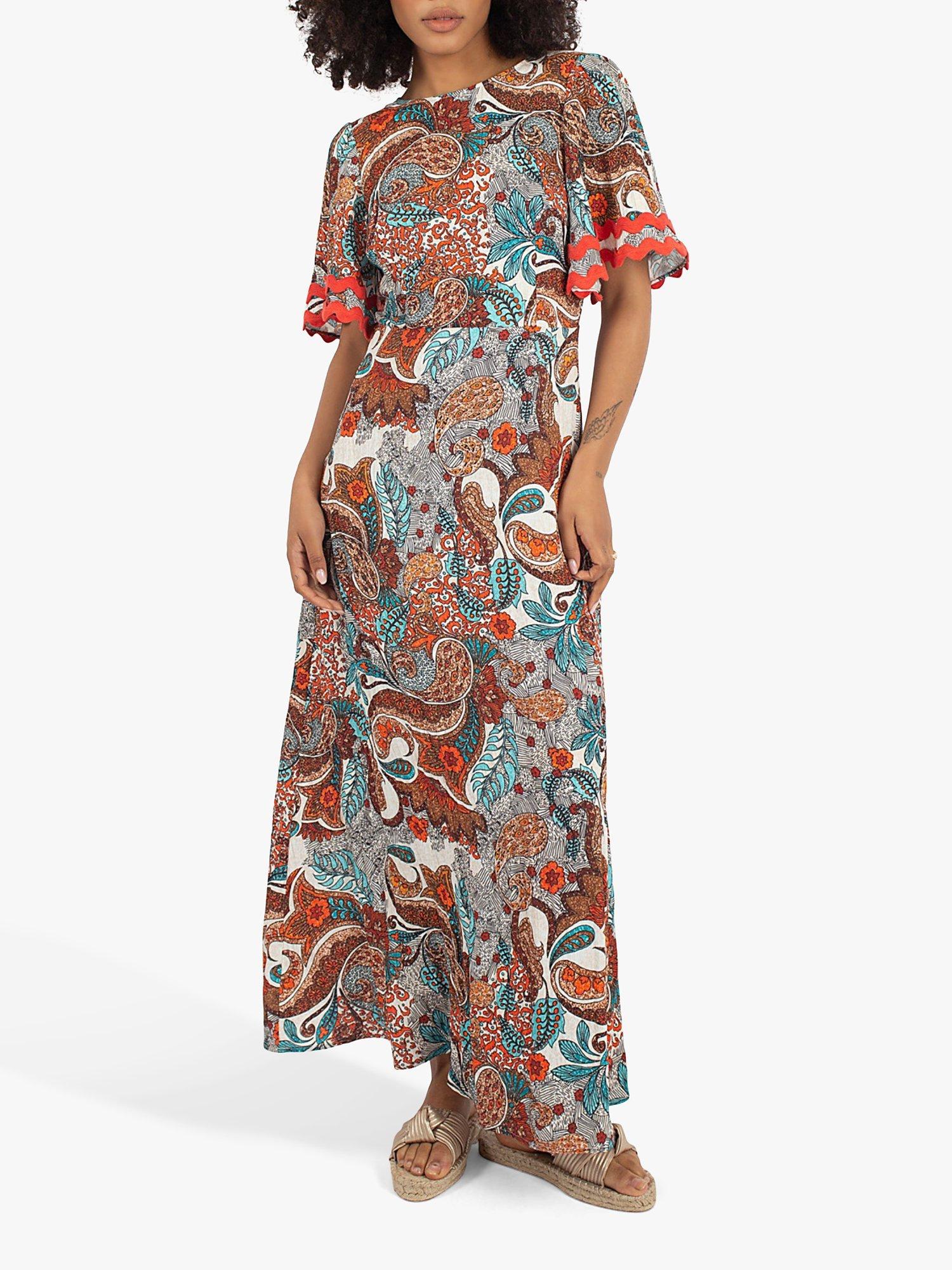 Traffic People Hubris Haze Rene Maxi Dress, Brown/Multi