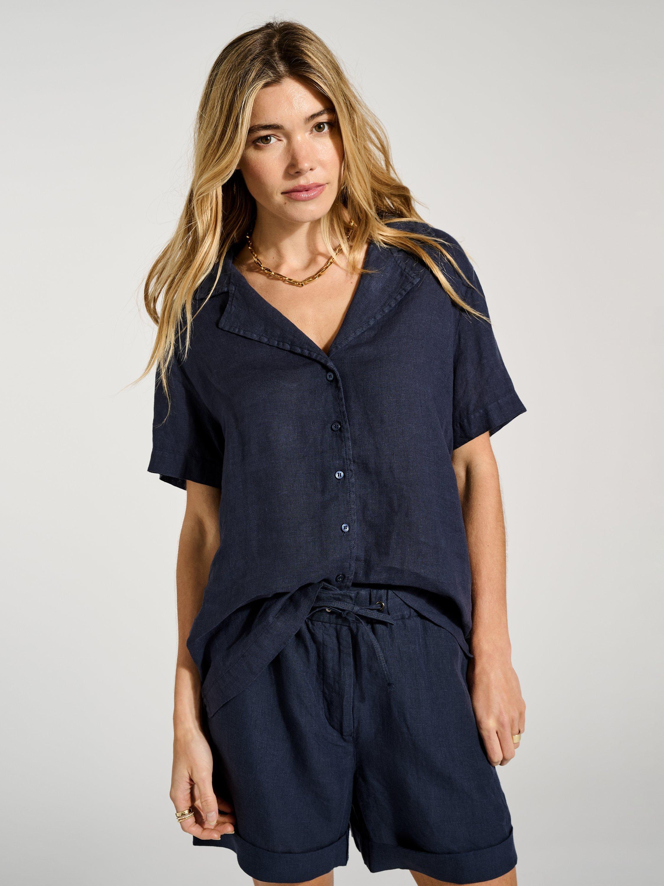 Baukjen Ethel Linen Shirt, Deep Indigo