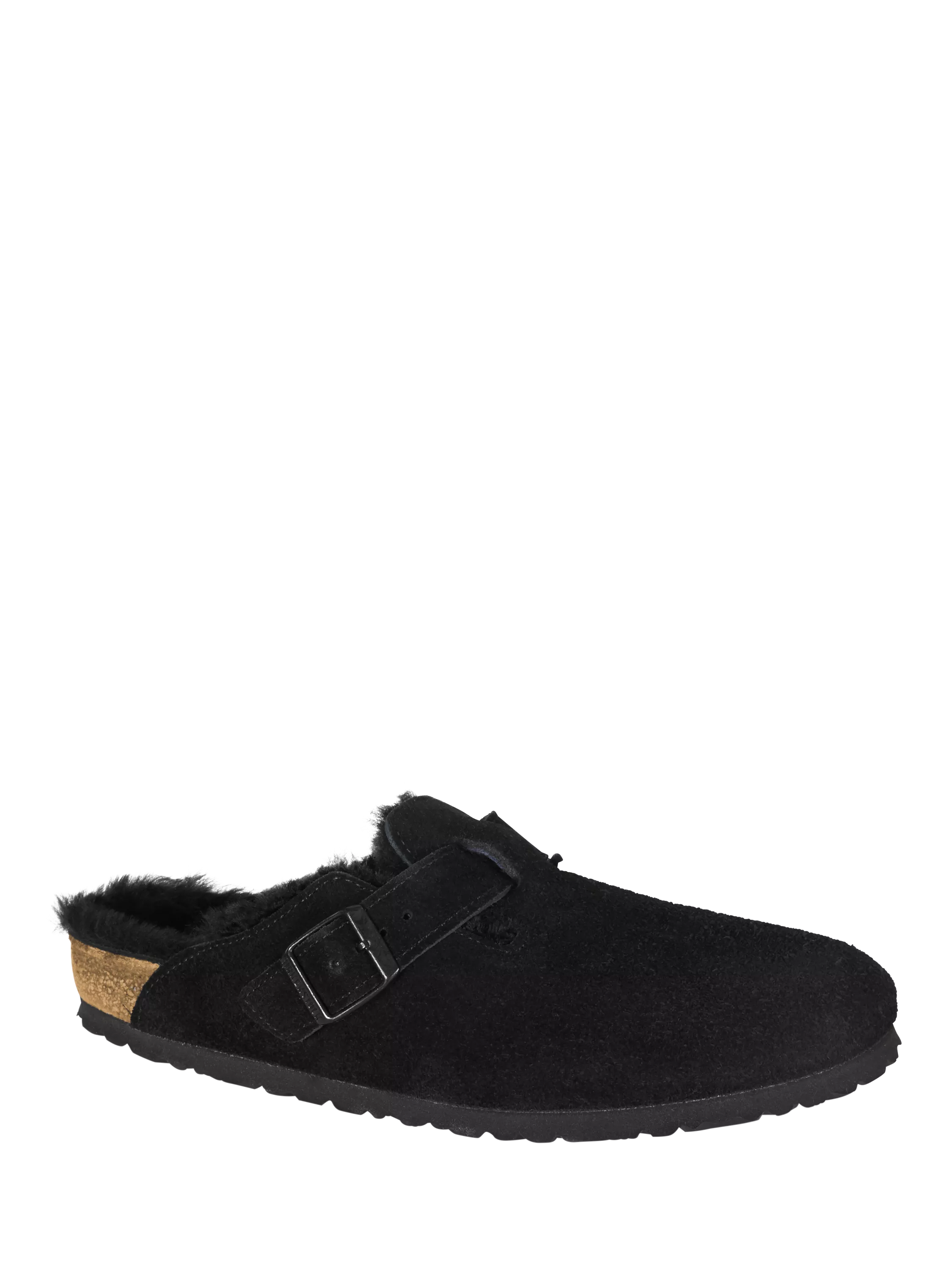 Birkenstock Boston Shearling Suede Clogs Black