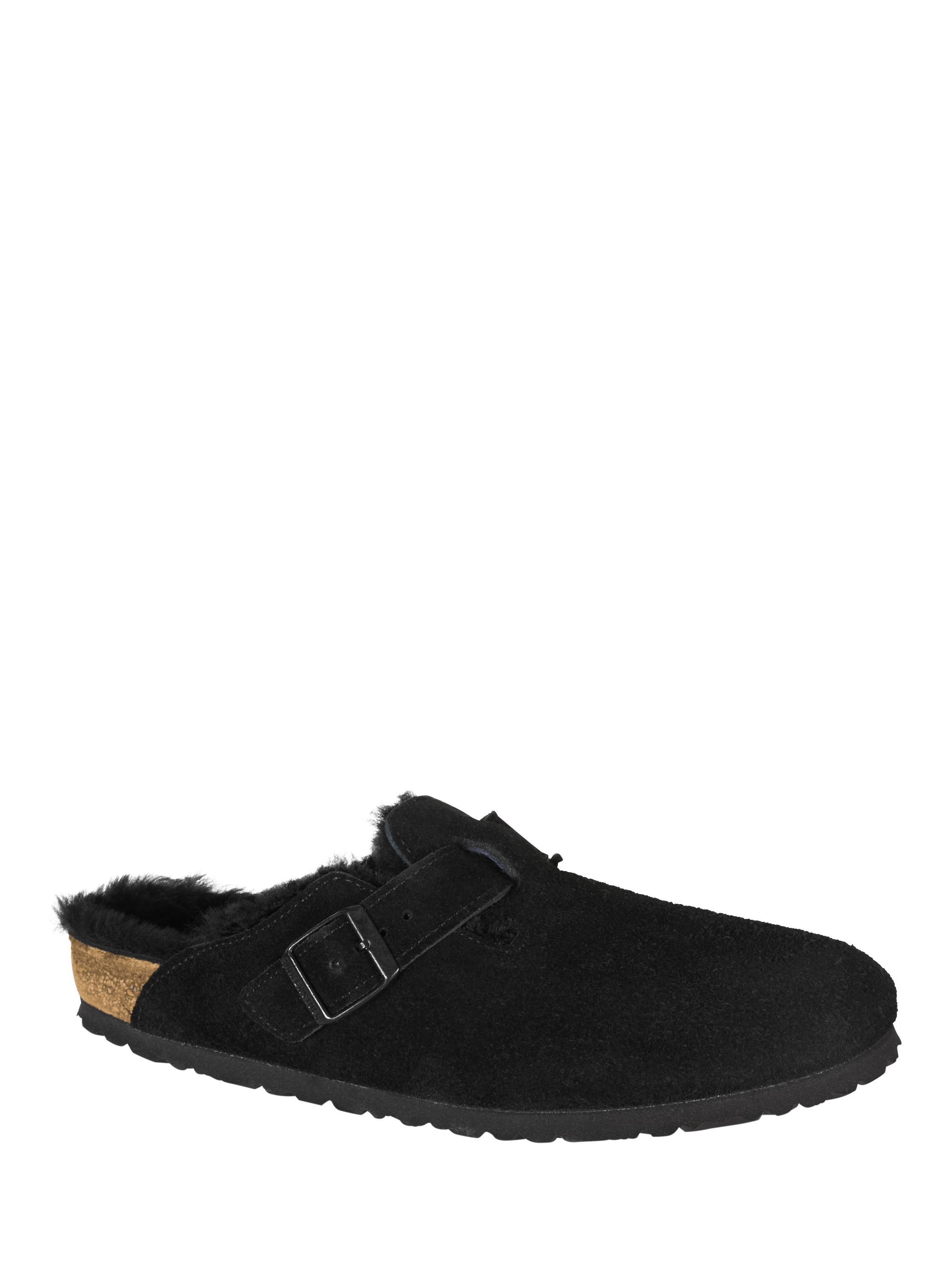 Birkenstock Boston Shearling Suede Clogs, Black