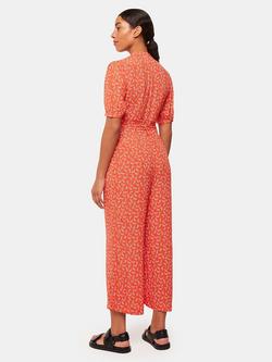 Whistles Micro Floral Print Jumpsuit, Red/Multi - view 2, Red/Multi