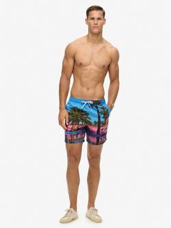 Superdry Photographic 17" Swim Shorts - view 2, Palm Blue