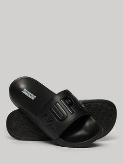 Superdry Vegan Core Logo Pool Sliders - view 2, Black