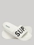 Superdry Vegan Core Logo Pool Sliders, Optic/Black