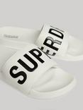 Superdry Vegan Core Logo Pool Sliders, Optic/Black