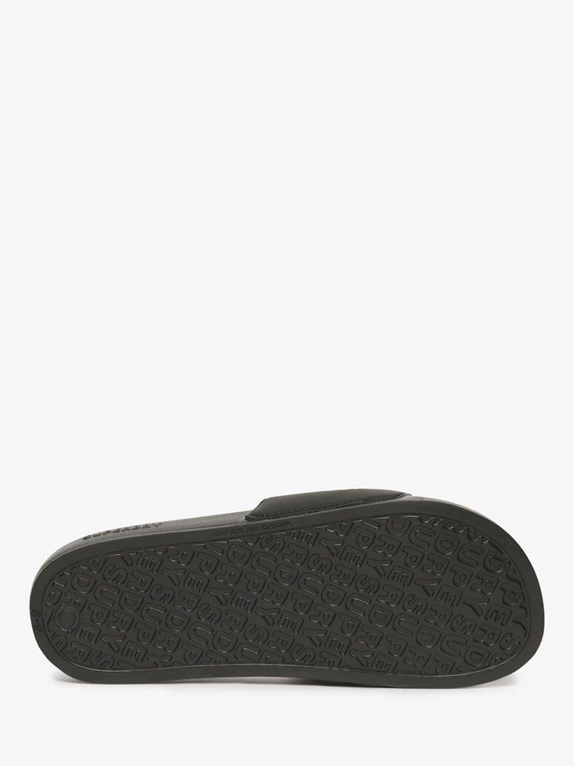 Superdry Vegan Core Logo Pool Sliders, Black/Optic White, 6-7