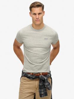Superdry Organic Cotton Essential Logo T-Shirt, Grey Fleck Marl