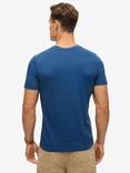 Superdry Copper Label Script T-Shirt, Pilot Mid Blue Slub
