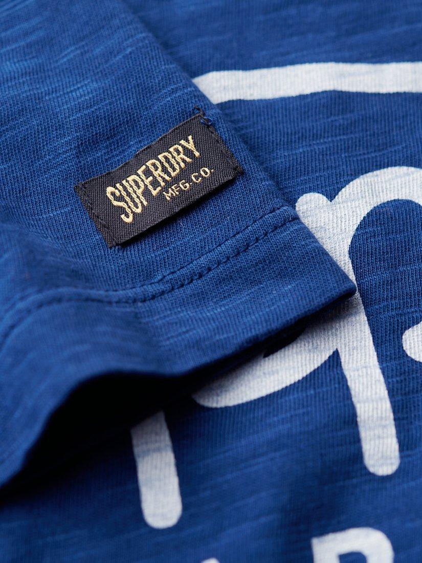 Product image 5 of 5, which shows Superdry Copper Label Script T-Shirt, Pilot Mid Blue Slub, S