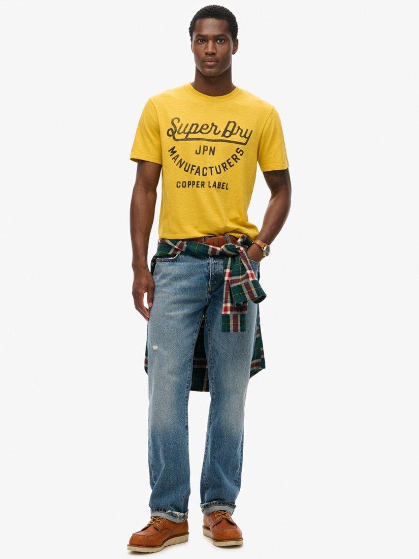 Product image 2 of 5, which shows Superdry Copper Label Script T-Shirt, Pigment Yellow Slub, S