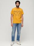 Superdry Copper Label Script T-Shirt, Pigment Yellow Slub