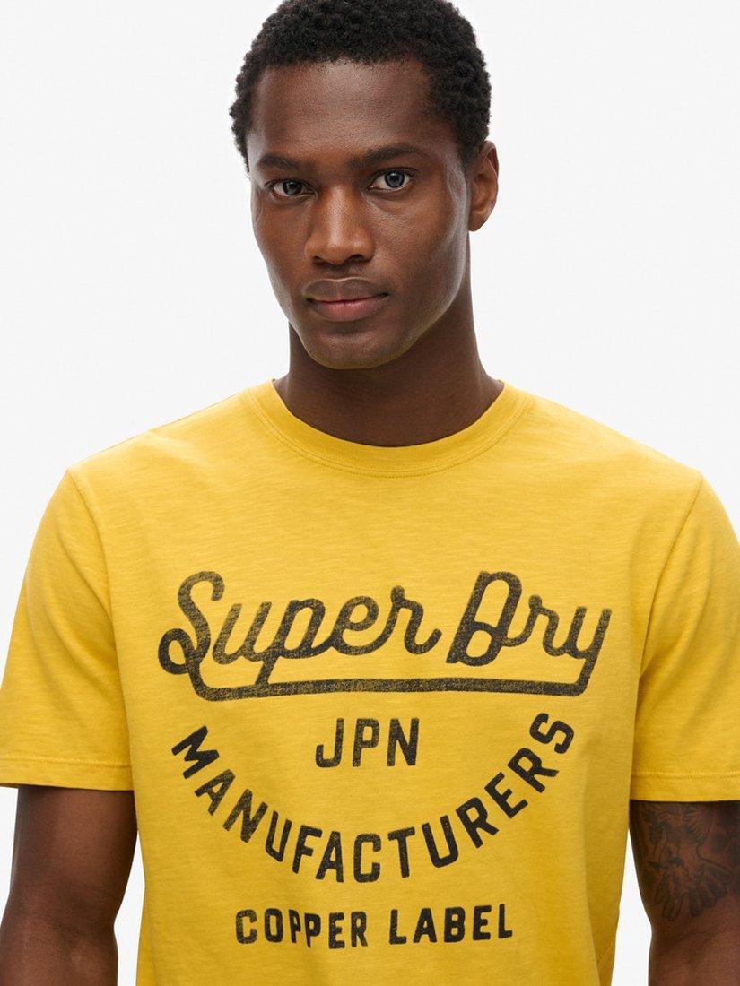 Product image 3 of 5, which shows Superdry Copper Label Script T-Shirt, Pigment Yellow Slub, S