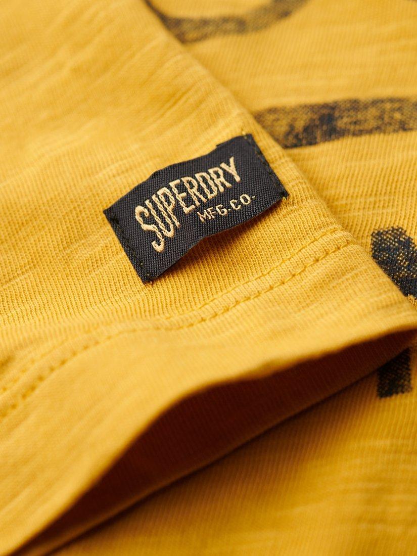Product image 4 of 5, which shows Superdry Copper Label Script T-Shirt, Pigment Yellow Slub, S