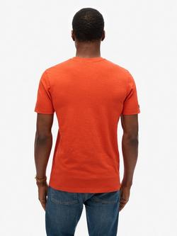 Superdry Copper Label Script T-Shirt - view 2, Rust Orange Slub