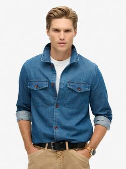 Superdry Merchant Store Collection Overshirt, Indigo, Indigo