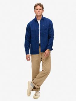 Superdry The Merchant Store Linen Blend Overshirt, Supermarine Navy - view 2, Supermarine Navy