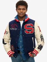 Superdry College Varsity Patched Bomber Jacket, Atlantic Navy/Multi