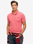 Superdry Classic Pique Polo Shirt, Punch Pink Marl