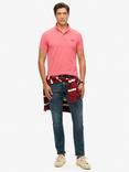 Superdry Classic Pique Polo Shirt, Punch Pink Marl