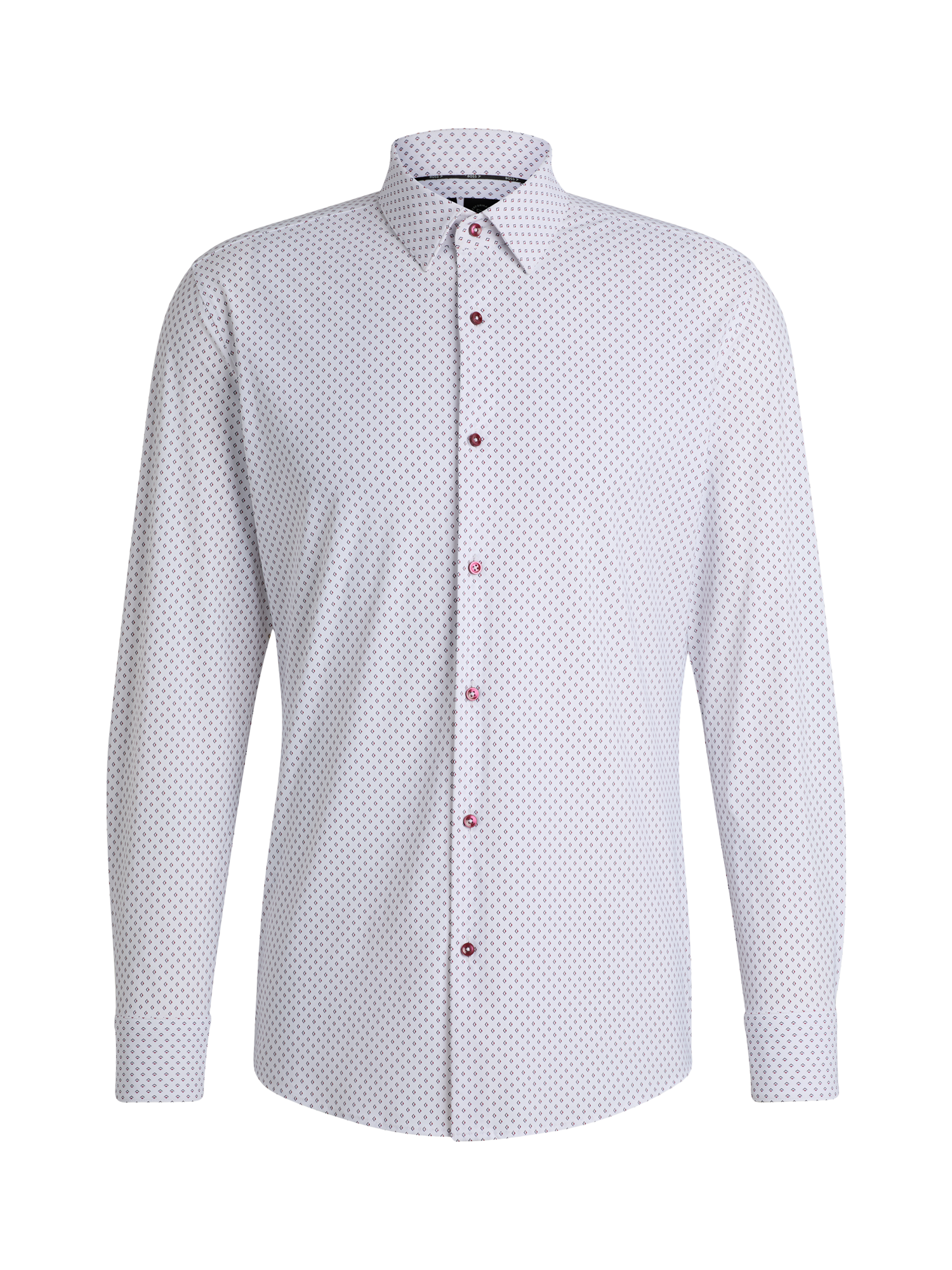 Product image 4 of 6, which shows HUGO BOSS BOSS Performance Slim Fit Shirt, White/Multi, 14.5