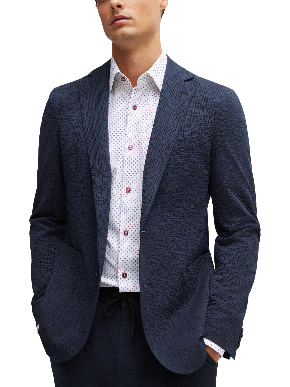 Product image 6 of 6, which shows HUGO BOSS BOSS Performance Slim Fit Shirt, White/Multi, 14.5