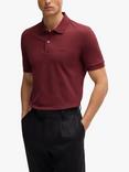 BOSS Pallas Short Sleeve Polo Shirt, Dark Red