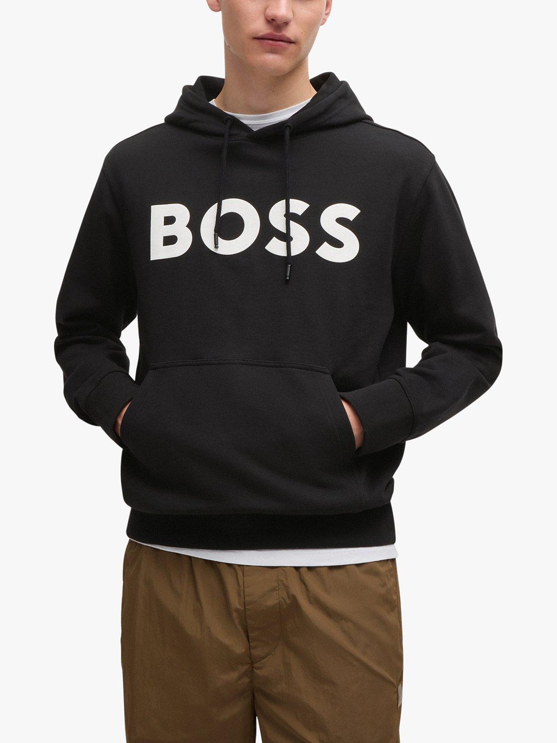 Product image 1 of 5, which shows BOSS Logo Cotton Jersey Hoodie, Black, M
