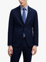HUGO Regular Fit Wool Blend Suit Jacket Dark Blue