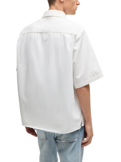 HUGO Relaxed Fit Short Sleeve Shirt, Open White - view 2, Open White